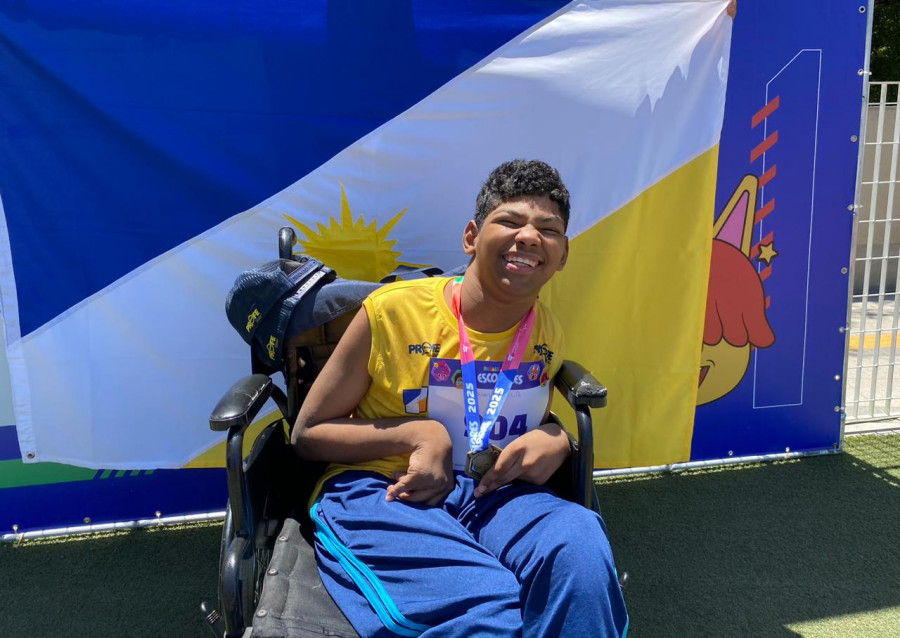 Marcos Felipe Rochas Rodrigues, de Lajeado, conquistou o ouro no lançamento de club