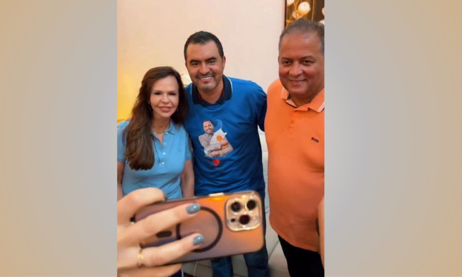 Governador Wanderlei Barbosa ao lado do senador Eduardo Gomes e da senadora Dorinha.