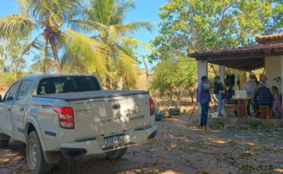 Equipes de saúde visitaram residências em Campos Lindos durante ações de busca ativa e verificação vacinal - SES/Governo do Tocantins