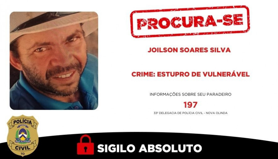 Polícia Civil divulga cartaz com imagem do suspeito foragido