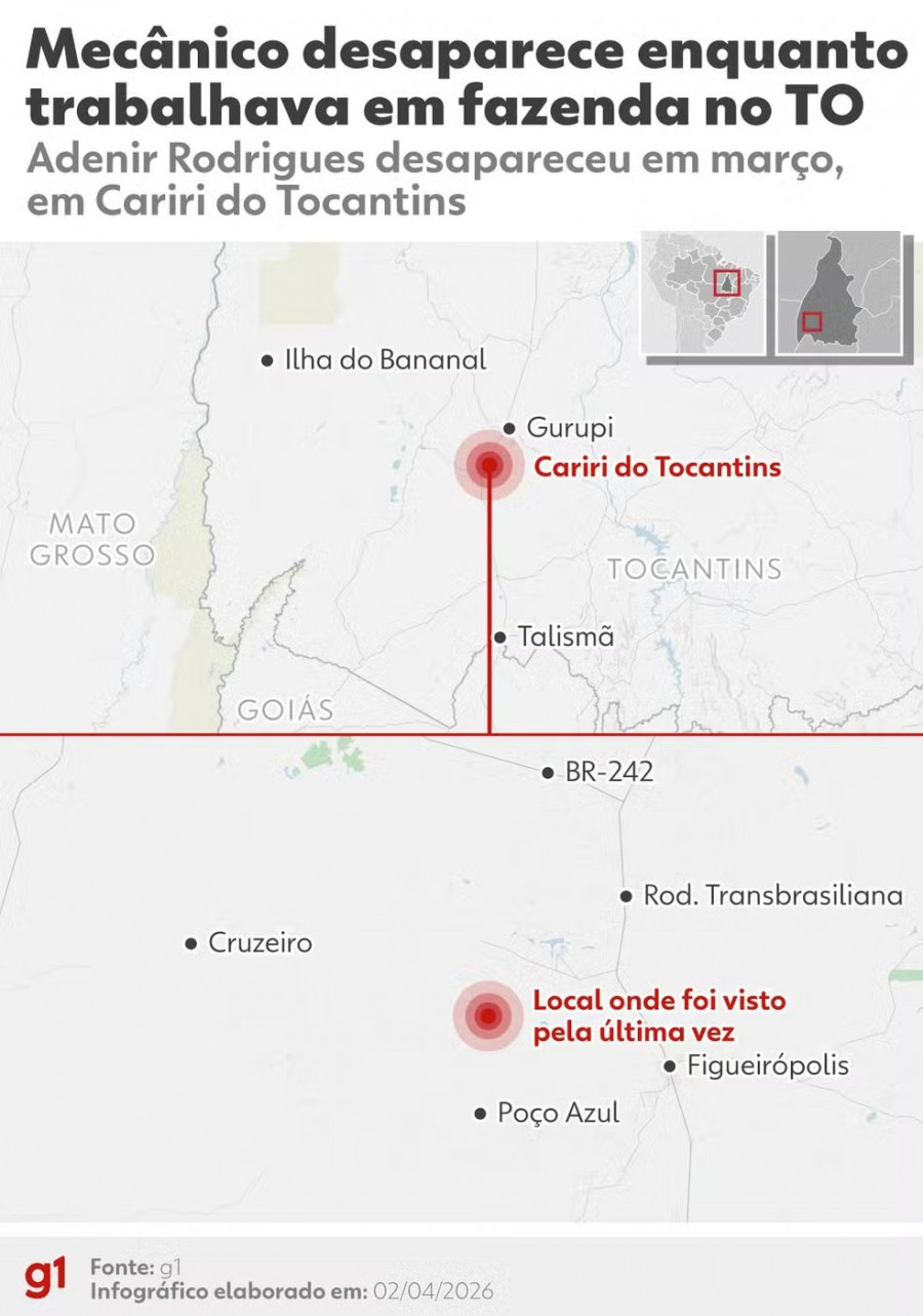 Mecânico desapaeceu no dia 14 — Foto: Arte g1