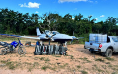 Avião foi encontrado em uma pista de pouso clandestina no município de Pindorama. 