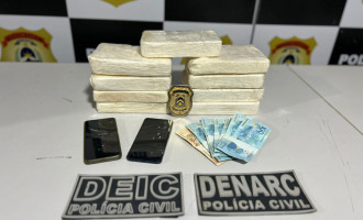 Dez quilos de pasta base, celulares e dinheiro em espécie foram apreendidos pela Polícia Civil 
