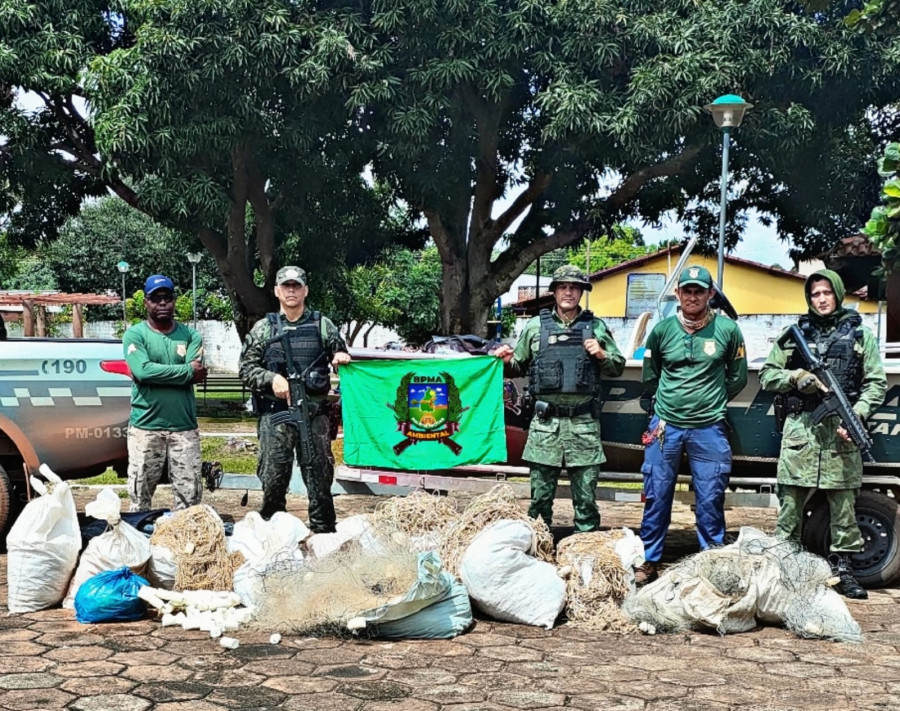 Equipes realizaram patrulhamento aquático e terrestre na região do Parque Estadual do Cantão.