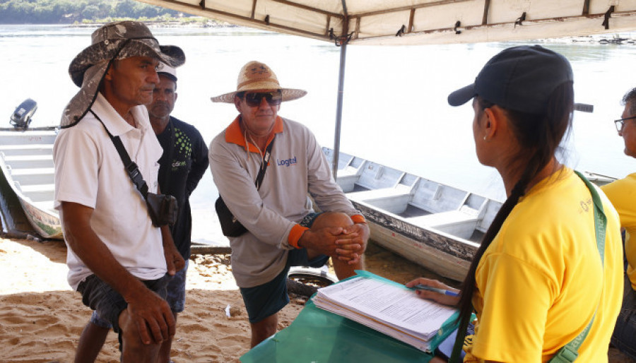 Técnicos da Setur durante pesquisa do perfil do turista e fiscalização na temporada de 2023.