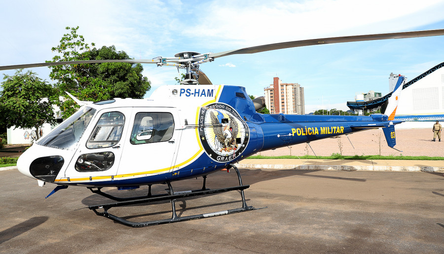 Helicóptero Esquilo B2, batizado de Graer 03, será utilizado em operações estratégicas de segurança pública no Tocantins