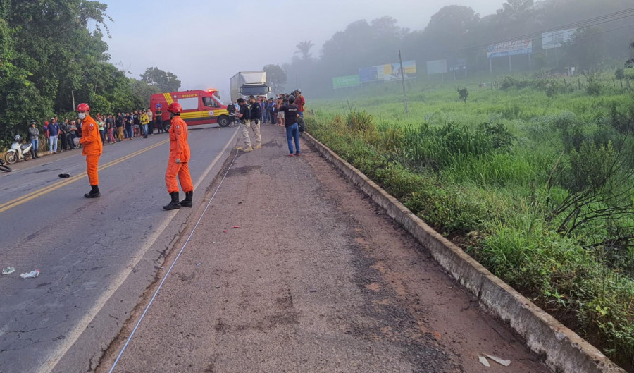 Local do acidente na BR-153 em Araguaína 
