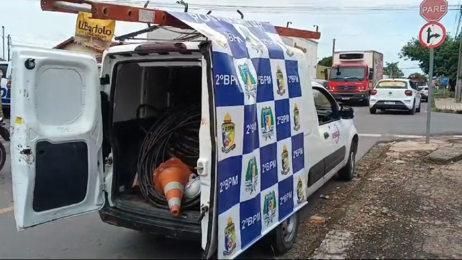 Veículo utilizado pelos suspeitos. Foto: Araguaína Notícias