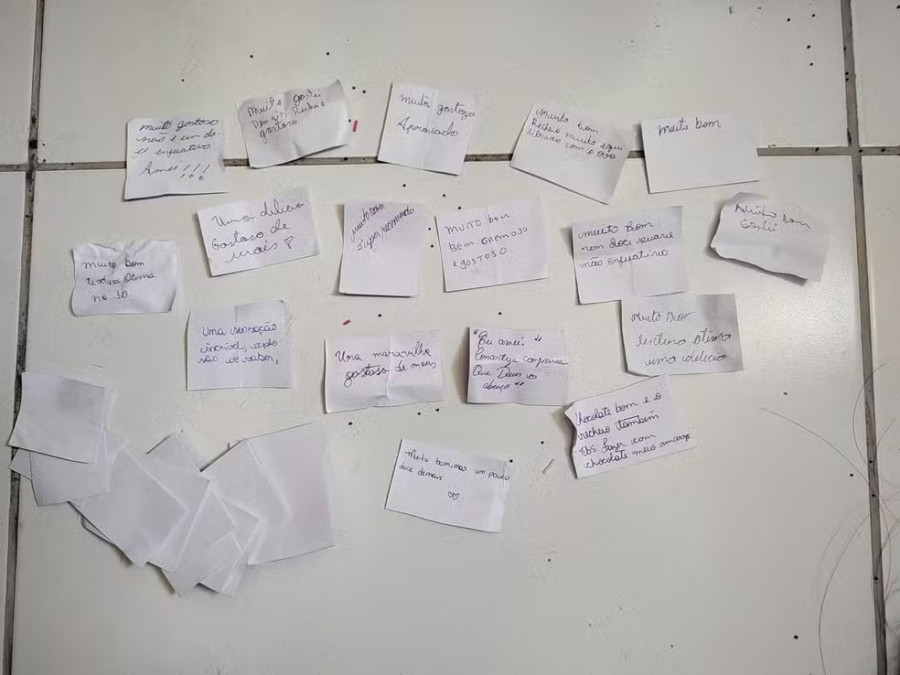  Jordélia também forjou supostos bilhetes que seriam de pessoas que haviam comprado suas trufas — Foto: Divulgação/Polícia Civil