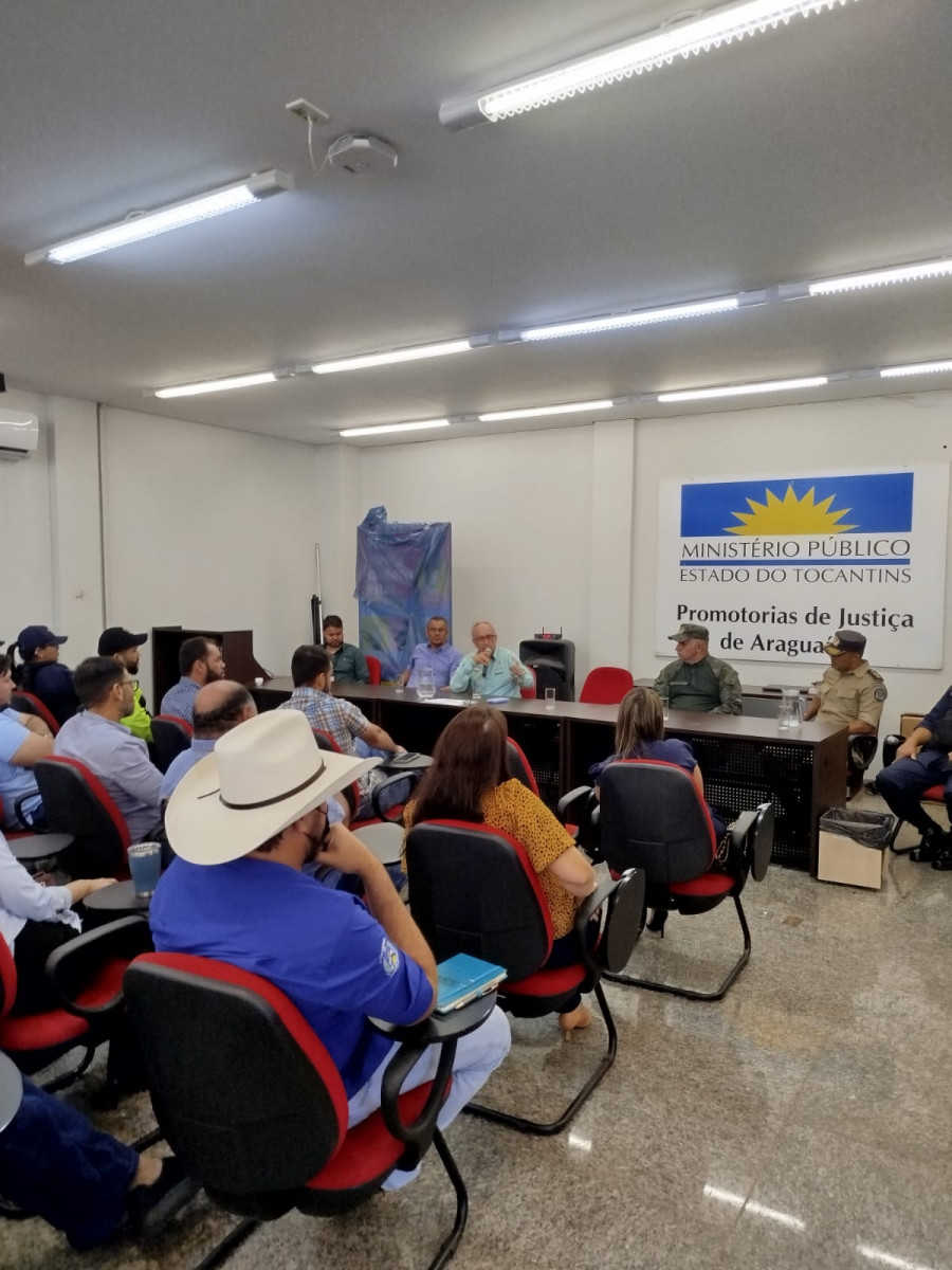 Representantes do SRA e órgãos públicos durante audiência no Ministério Público do Tocantins