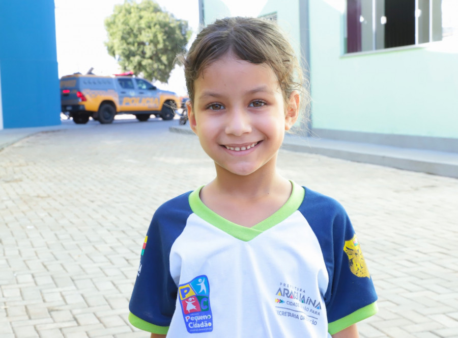 Gabriela Fernandes Coelho, de seis anos, aluna do primeiro ano do Ensino Fundamental da Escola Municipal de Tempo Integram William Castelo Branco Foto: Marcos Filho / Secom Araguaína