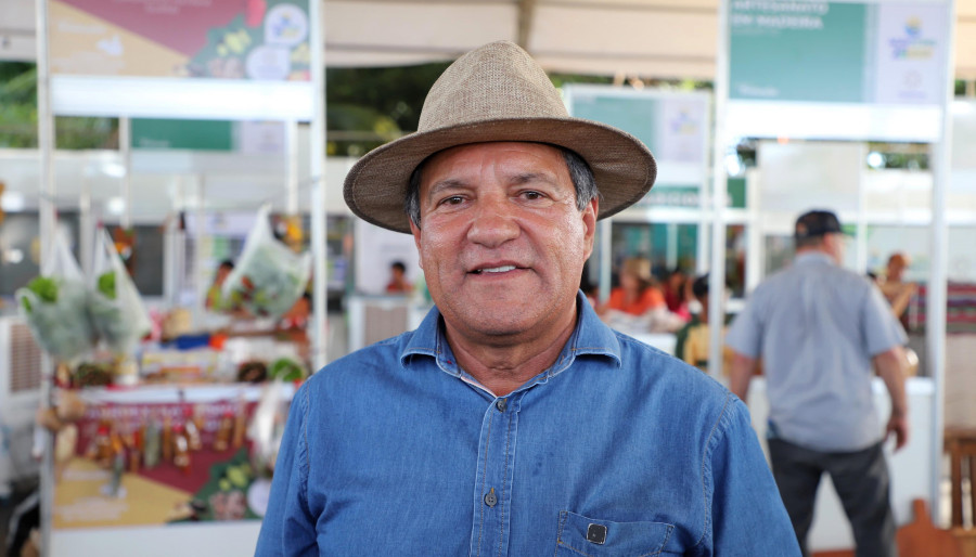 O presidente do Ruraltins, Osires Damaso, destaca a feira como vitrine da transformação no campo | Foto: Aldemar Ribeiro/Governo do Tocantins]