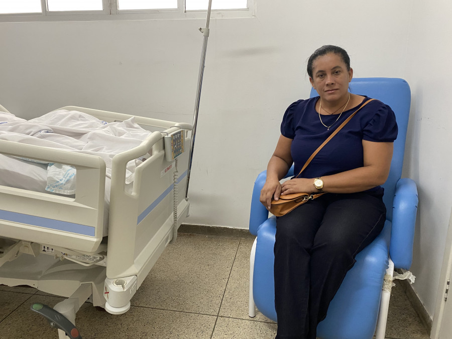 Romilda Bezerra Dantas aprovou a comodidade da nova poltrona Divulgação SES-TO