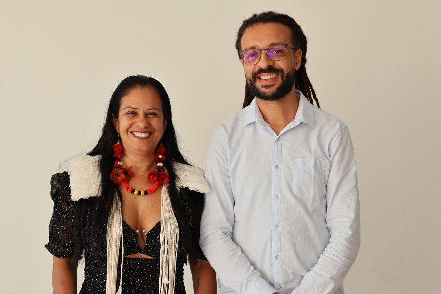 Vice-diretora do câmpus de Miracema, Luciane Silva de Sousa, e diretor do câmpus de Miracema, Ladislau Ribeiro do Nascimento, durante a 143ª reunião do Consuni (Foto: Karyne Assunção)