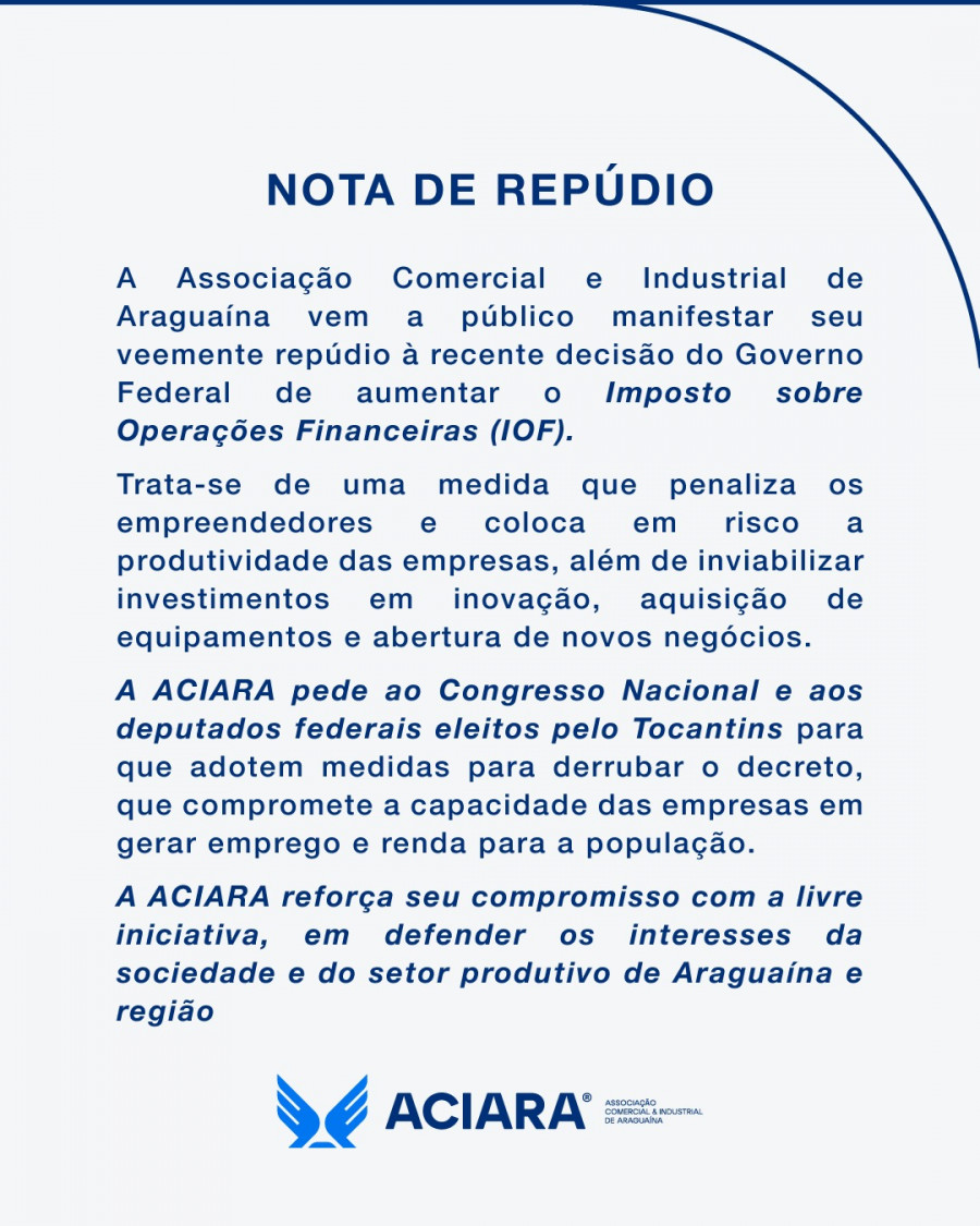 Nota de Repúdio da Aciara