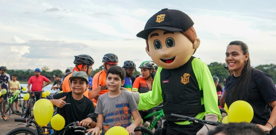Trajeto sinalizado e monitorado: segurança foi prioridade durante o Pedal Amarelo.