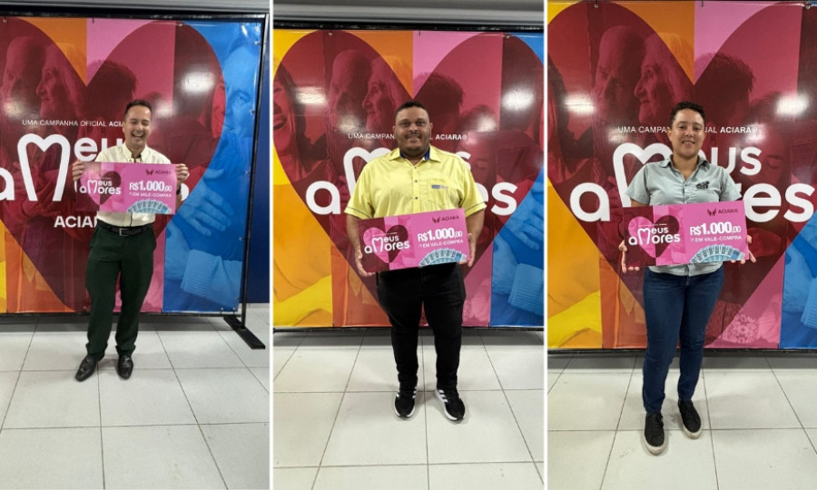 Os vendedores levaram um vale-compras no valor de R$ 1 mil, cada.