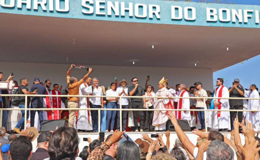 Missa campal realizada no povoado Senhor do Bonfim, ponto alto das celebrações no dia 15 de agosto - Márcio Vieira/Governo do Tocantins 