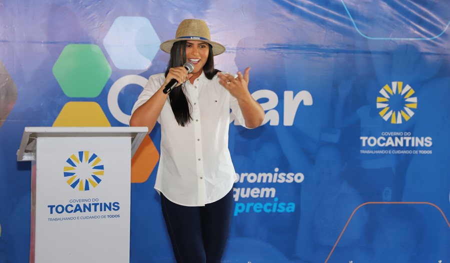  Primeira-dama e secretária de Participações Sociais, Karinne Sotero no lançamento programa Cuidar - Adilvan Nogueira/Governo do Tocantins