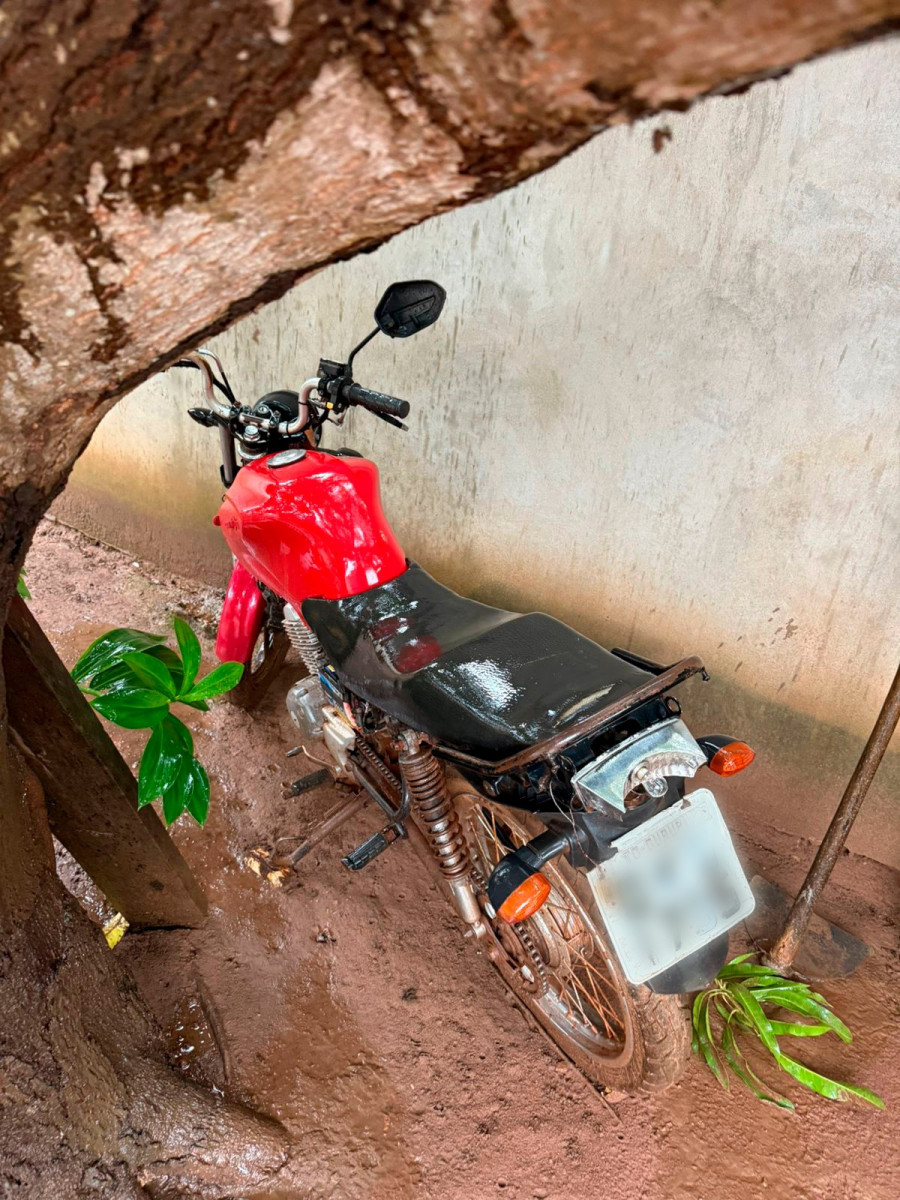 Motocicleta usada no crime foi apreendida com o suspeito - Foto: Divulgação PCTO 