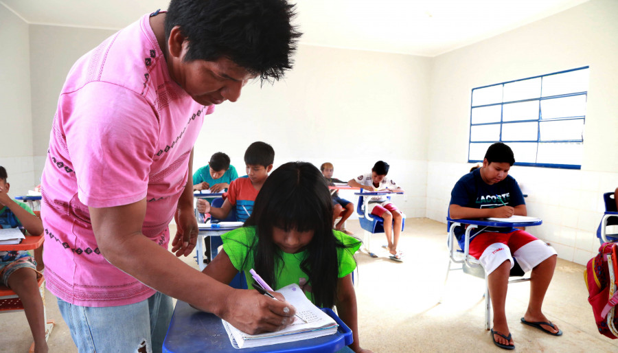  Investimentos para a Educação Indígena incluíram melhorias estruturais, formação para os professores, além da elaboração de materiais didáticos na língua materna de cada povo (Foto: Seduc/Governo do Tocantins)