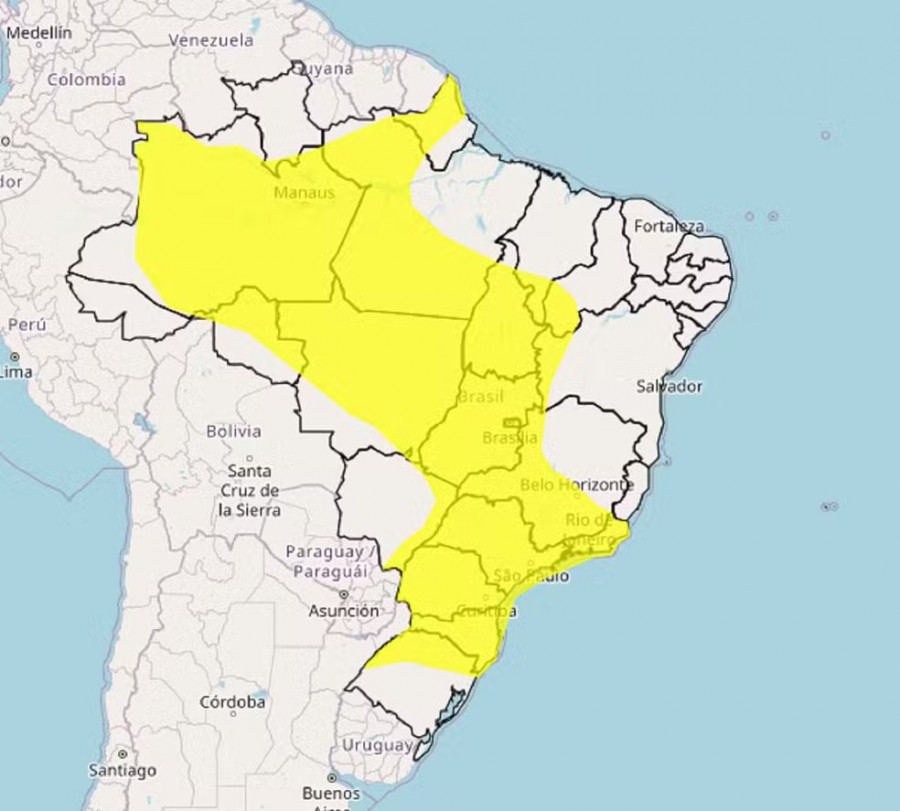 Tocantins tem alerta de chuvas intensas — Foto: Inmet/Reprodução