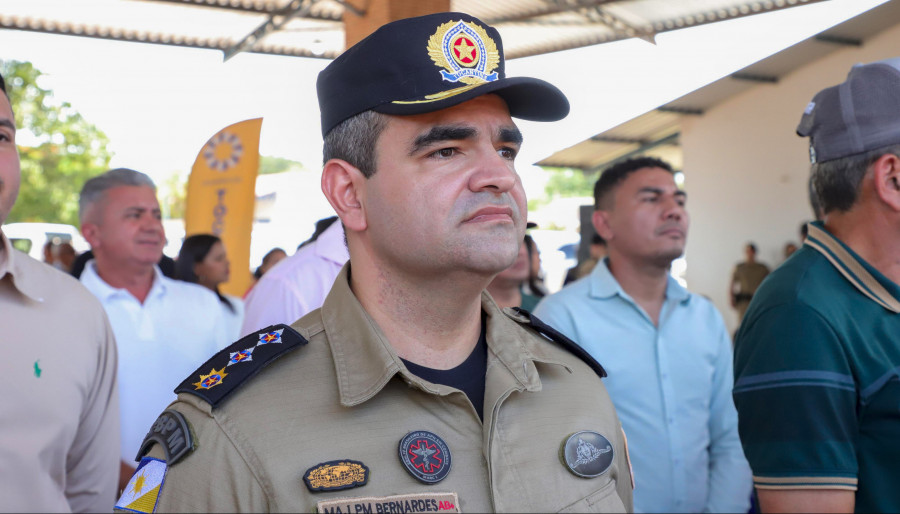  O comandante do 13° BPM da Polícia Militar, Diego Alexandre Bernardes de Matos, destacou que vai continuar o trabalho do antecessor para garantir a segurança da região (Marcio Vieira/Governo do Tocantins).