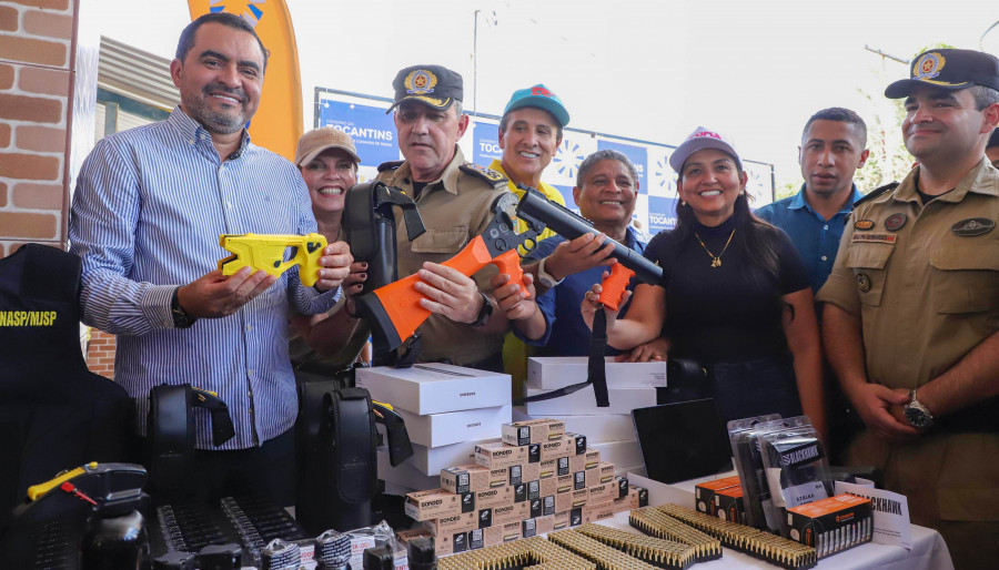 Durante o evento, também foram entregues viaturas, equipamentos e munições à corporação, reforçando a estrutura operacional da unidade (Marcio Vieira/Governo do Tocantins);