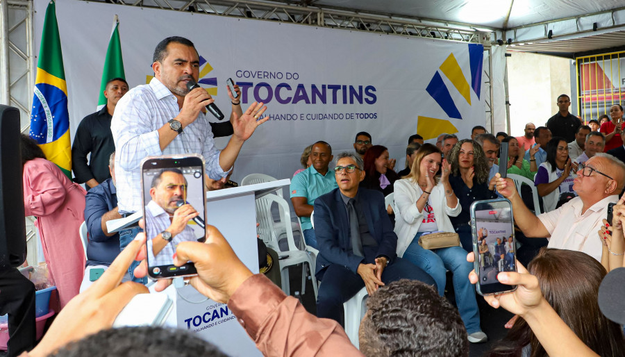 Chefe do Executivo destacou o fortalecimento da rede de enfrentamento à violência contra a mulher no sul do estado.  (Foto: Antonio Gonçalves/Governo do Tocantins)