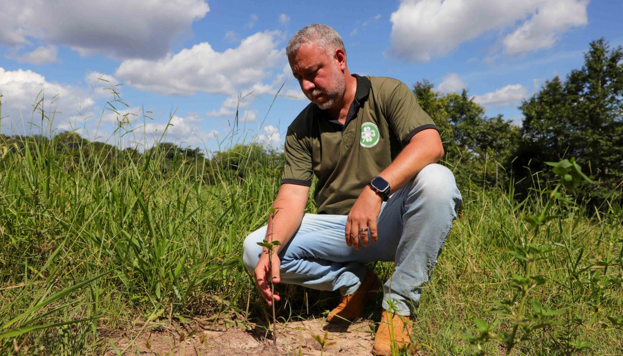 Professor Arialdo Castro destaca projeto de reflorestamento que protege nascentes e envolve alunos em educação ambiental (Foto: Adilvan Nogueira/Governo do Tocantins)