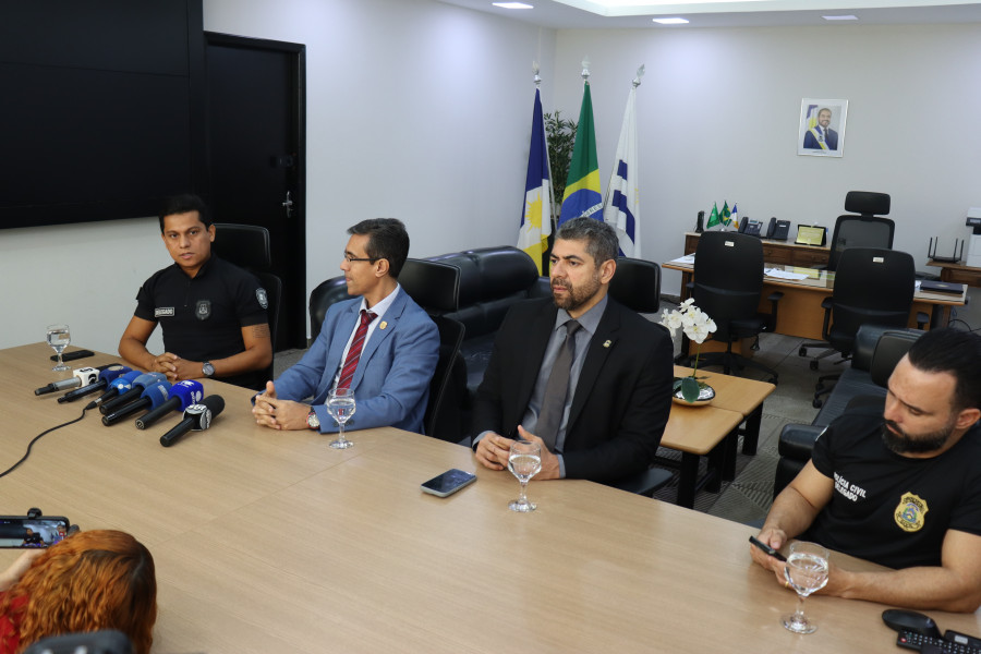 Os detalhes da investigação, denominada Operação Vigilante, foram apresentados em coletiva de imprensa - Foto: João Guilherme Lobasz/Governo do Tocantins
