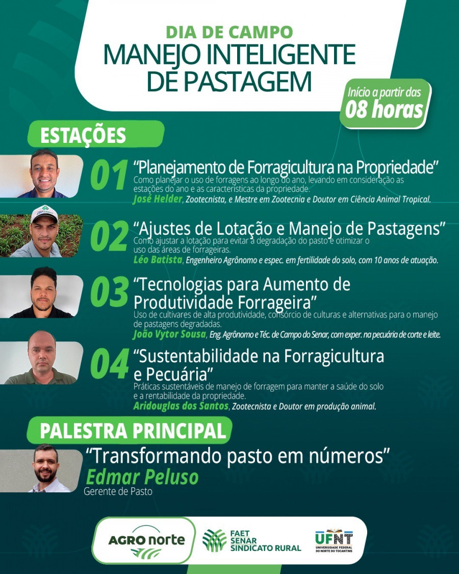 Senar Tocantins realiza Dia de Campo em Araguaína com foco em produção intensiva de pastagens