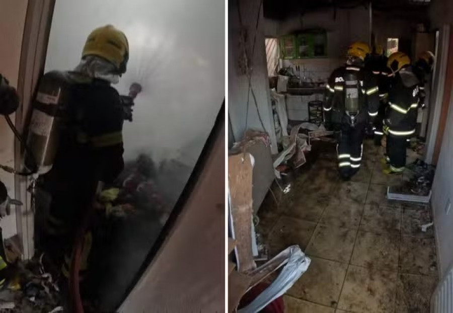 Incêndio em residência deixou dois mortos, em Araguaína (TO) — Foto: Divulgação/Bombeiros