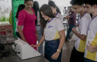 Em parceria com o Tribunal Regional Eleitoral, os estudantes conheceram de perto uma urna eletrônica de votação e aprenderam a como tirar o título de eleitor