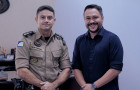 Comandante do 2ºBPM, Tenente Coronel Valdeone Dias e o presidente da Câmara,Max Fleury 