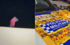 Menor é flagrado no telhado com sacola cheia de chocolates furtados em loja no centro de Araguaína.