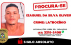 Izaquiel da Silva Oliveira, de 29 anos, está sendo procurado pela DHPP - Palmas pelo crime de latrocínio; Informações sobre seu paradeiro podem ser repassadas pelo telefone ou WhatsApp (63) 3218-2408.