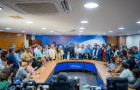 Governador em exercício, Laurez Moreira realiza sua primeira coletiva à imprensa