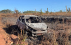 Veículo pegou fogo durante o assalto