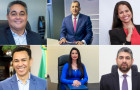  Laurez Moreira, anunciou uma série de nomeações para cargos-chave do Governo do Tocantins. Na montagem, da esquerda para a direita e de cima para baixo: Jairo Soares Mariano (Secretário de Estado da Fazenda); Hércules Jackson Moreira Santos (Secretário d