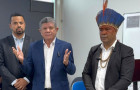 Presidente da Comissão de Assuntos Indígenas, Quilombolas e Comunidades Tradicionais da Aleto, deputado Ivory de Lira (C), prestigia boas-vindas da nova gestão da Sepot