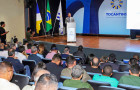 Presidente da Ameto, Carlos Eduardo Moraes, durante o lançamento do Curso Técnico em Mineração, realizado no auditório do Palácio Araguaia Governador José Wilson Siqueira Campos, em Palmas.