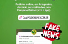 Logo do Supermercados Campelo; empresa orienta clientes a ignorarem falsas promoções divulgadas por conta fake no iFood 