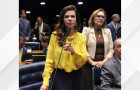 Senadora Professora Dorinha (União-TO) durante relatoria do projeto no Senado