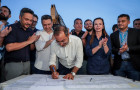 O evento foi realizado nesta terça-feira, 12, no local onde está sendo construído o empreendimento, na Rua 14 do Jardim do Lago