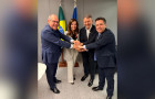 Ronaldo Dimas, senadora Professora Dorinha, Eduardo Siqueira Campos e deputado federal Tiago Dimas durante encontro do Podemos em Brasília
