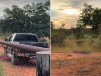 Corpos foram encontrados ao lado de uma caminhonete em estrada vicinal de acesso ao Côco Salviano, em Araguaína; Polícia Civil investiga o duplo homicídio