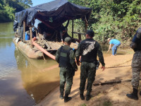 A Operação desarticulou um garimpo ilegal. 