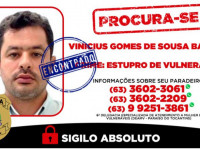 Vinicius Gomes de Sousa Barros foi preso em Colméia após divulgação de suas fotos no portal da SSP-TO