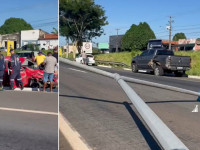 Mulher foi resgatada das ferragens após grave acidente na BR-153, no perímetro urbano de Araguaína.
